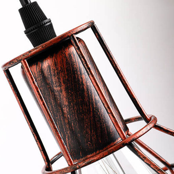 Vintage Industrial Iron Pulley Cage 1-Light Wall Sconce Lamp Lumendat