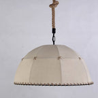Traditional Rustic Fabric Semicircle Lampshade 1-light Pendant Light for Dining Room BulbSquare