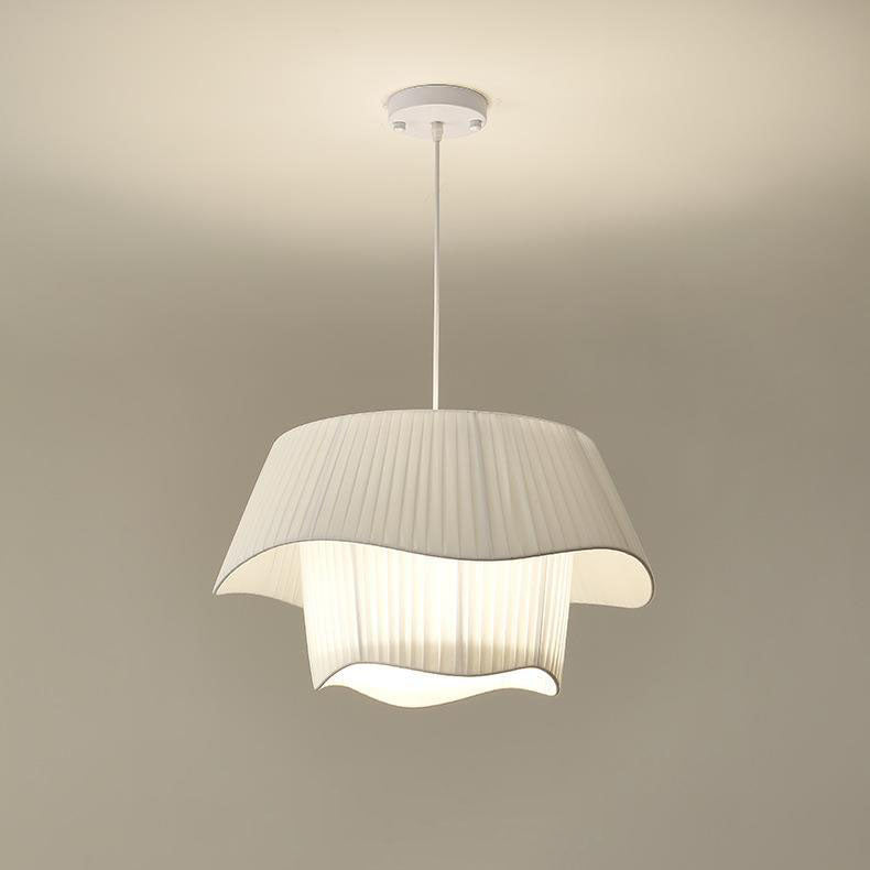 Contemporary Scandinavian Round Iron Acrylic Fabric 4/5 Light Pendant Light for Living Room BulbSquare