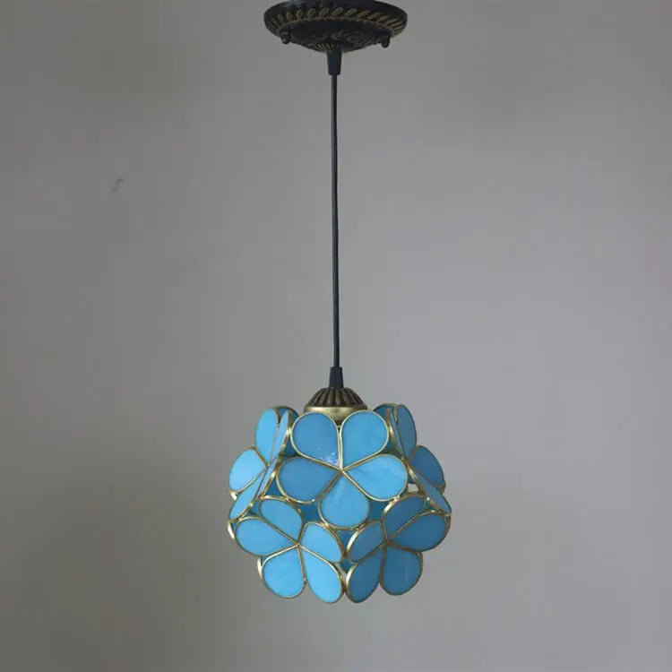Vintage Stained Glass Petal 1-light Pendant Light Lumendat