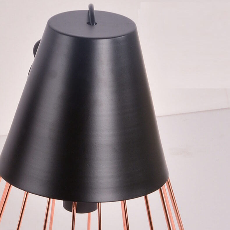 Nordic Creative Iron Cage Geometry 1-light Pendant Light BulbSquare