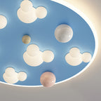 Lumendat Contemporary Creative Kids Iron Acrylic Round Irregular Shape Mouse Cloud LED Flush Mount Ceiling Light For Bedroom Lumendat