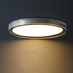 Nordic Luxury Round Fabric Brass Acrylic LED Flush Mount Ceiling Light BulbSquare