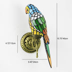 Tiffany Vintage Parrot Stained Glass 1-Light Wall Sconce Lamp