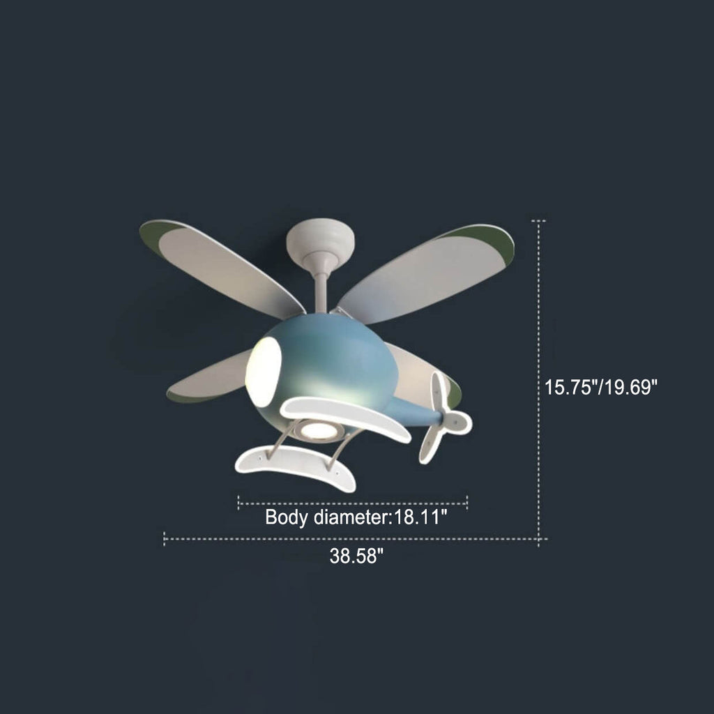 Lumendat Simple Cartoon Aircraft LED Downrods Ceiling Fan Light Lumendat