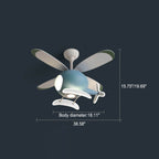 Lumendat Simple Cartoon Aircraft LED Downrods Ceiling Fan Light Lumendat