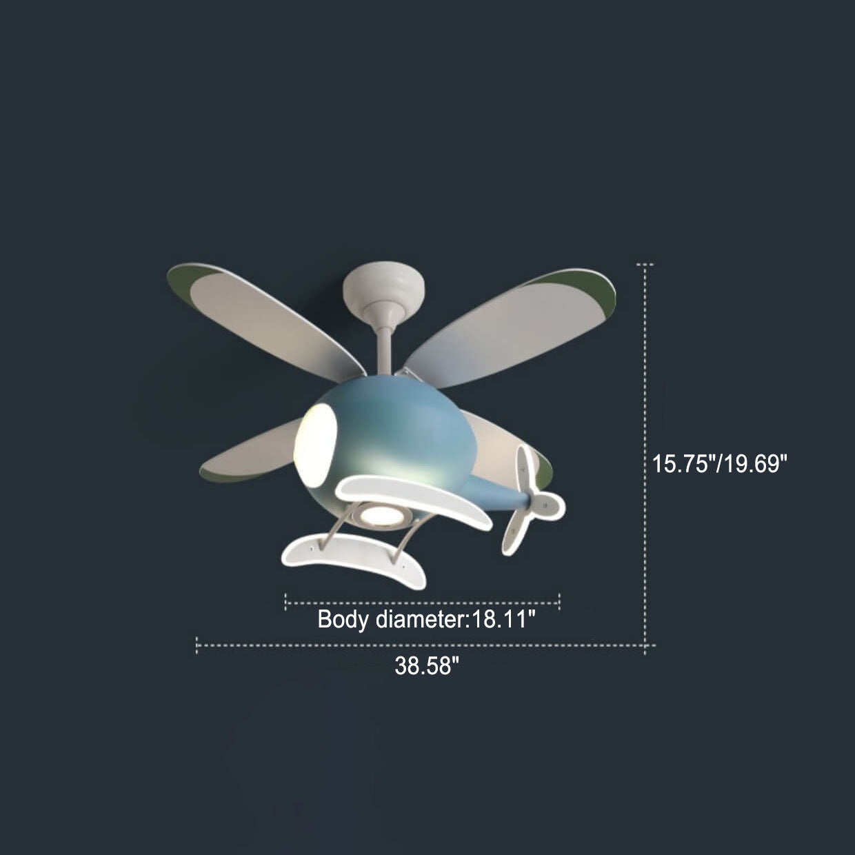 Lumendat Simple Cartoon Aircraft LED Downrods Ceiling Fan Light Lumendat
