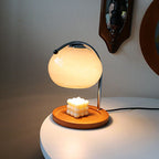 Vintage Glass Dome Solid Wood Base 1-Light Melting Wax Table Lamp Lumendat