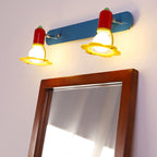 Lumendat Modern Mid-Century Kids Rectangle Round Iron Acrylic 2-Light Wall Sconce Lamp For Bedroom Lumendat