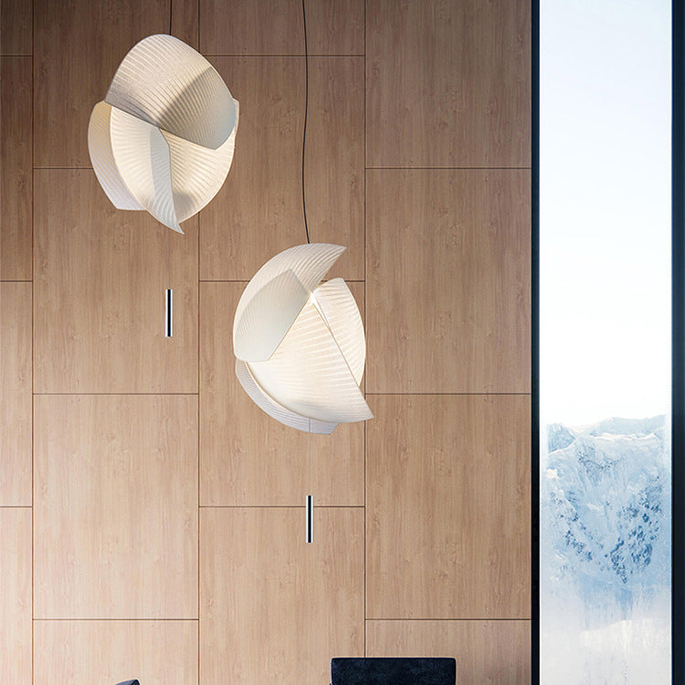 Contemporary Scandinavian Irregular Sail Fabric 3-light Pendant Light for Living Room