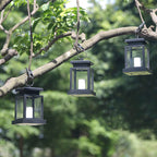 Solar Retro Candle Lantern LED Outdoor Hanging Light Lumendat