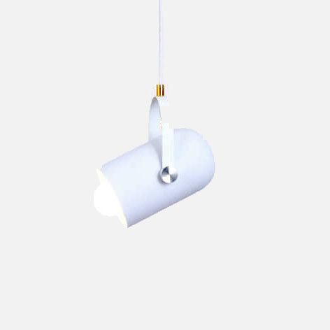 Macaron Metal Cylinder Spotlight 1-light Adjustable Handle Pendant Light BulbSquare