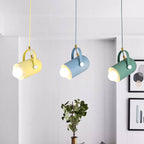 Macaron Metal Cylinder Spotlight 1-light Adjustable Handle Pendant Light BulbSquare
