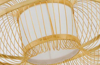 Japanese Element Bamboo Drum 1-light Pendant Light