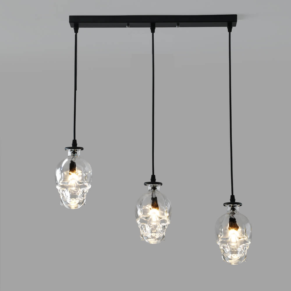 Skull Glass 3-light Chandeliers
