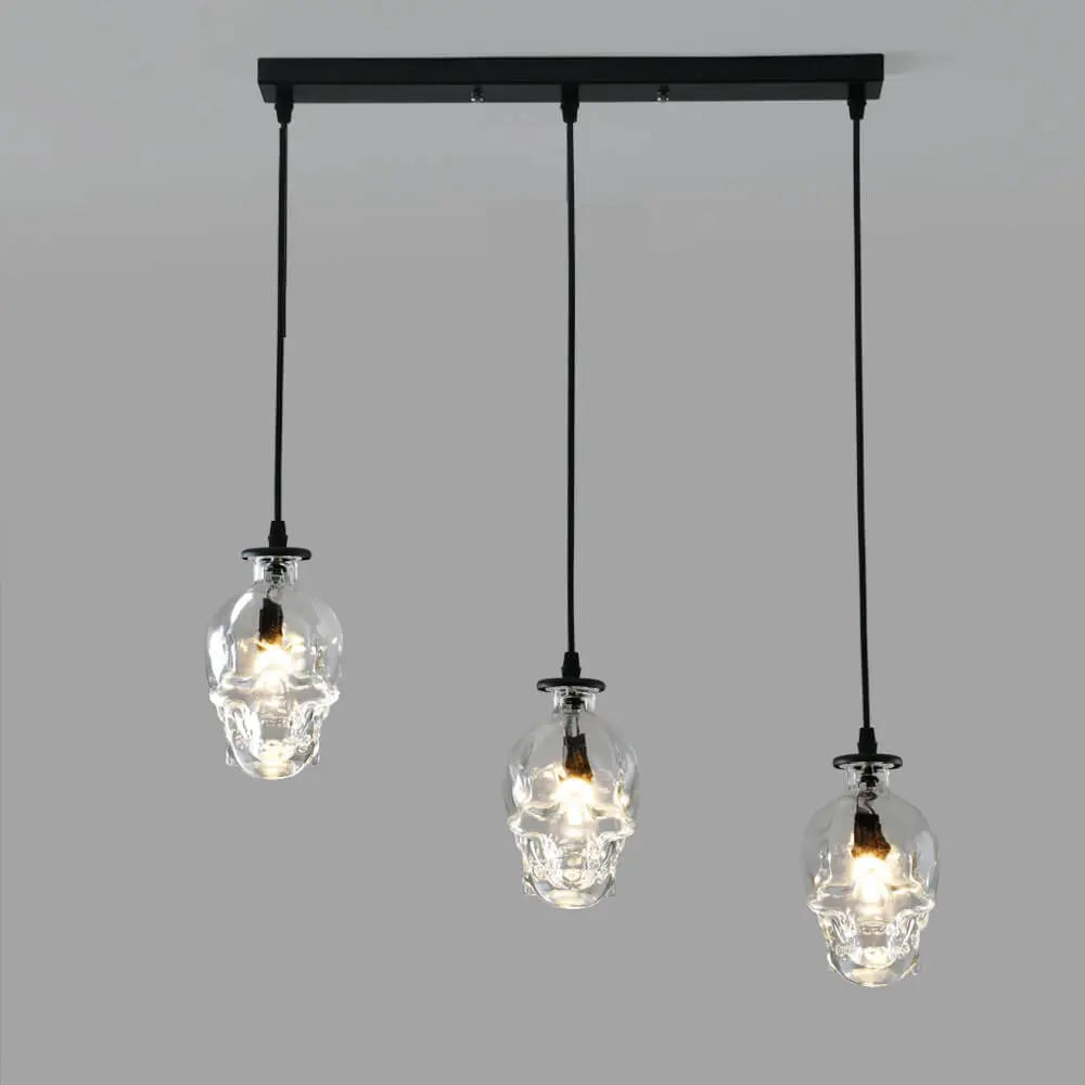 Skull Glass 3-light Chandeliers Lumendat