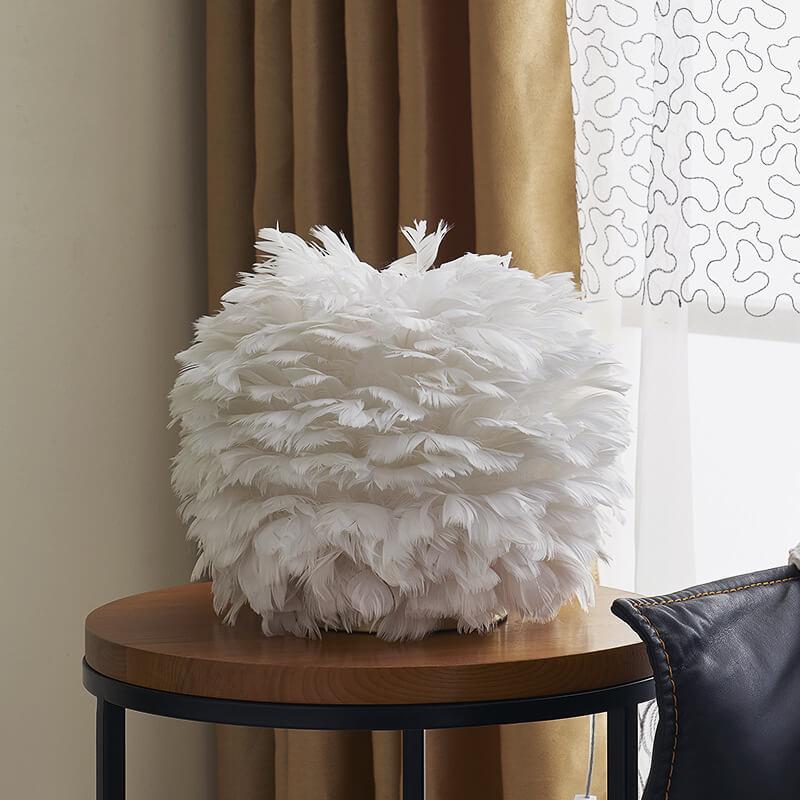 Modern Feather 1-Light Ball-Shaped Table Lamps Lumendat