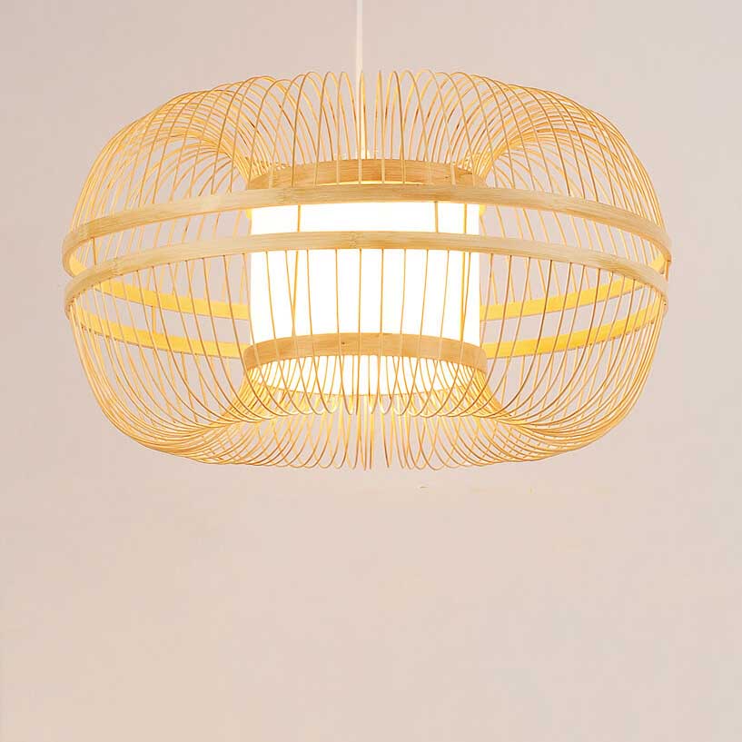 Japanese Element Bamboo Drum 1-light Pendant Light