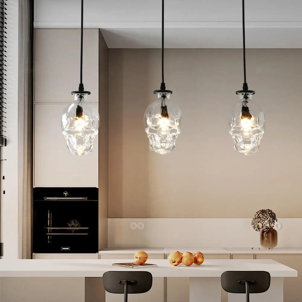 Skull Glass 3-light Chandeliers Lumendat