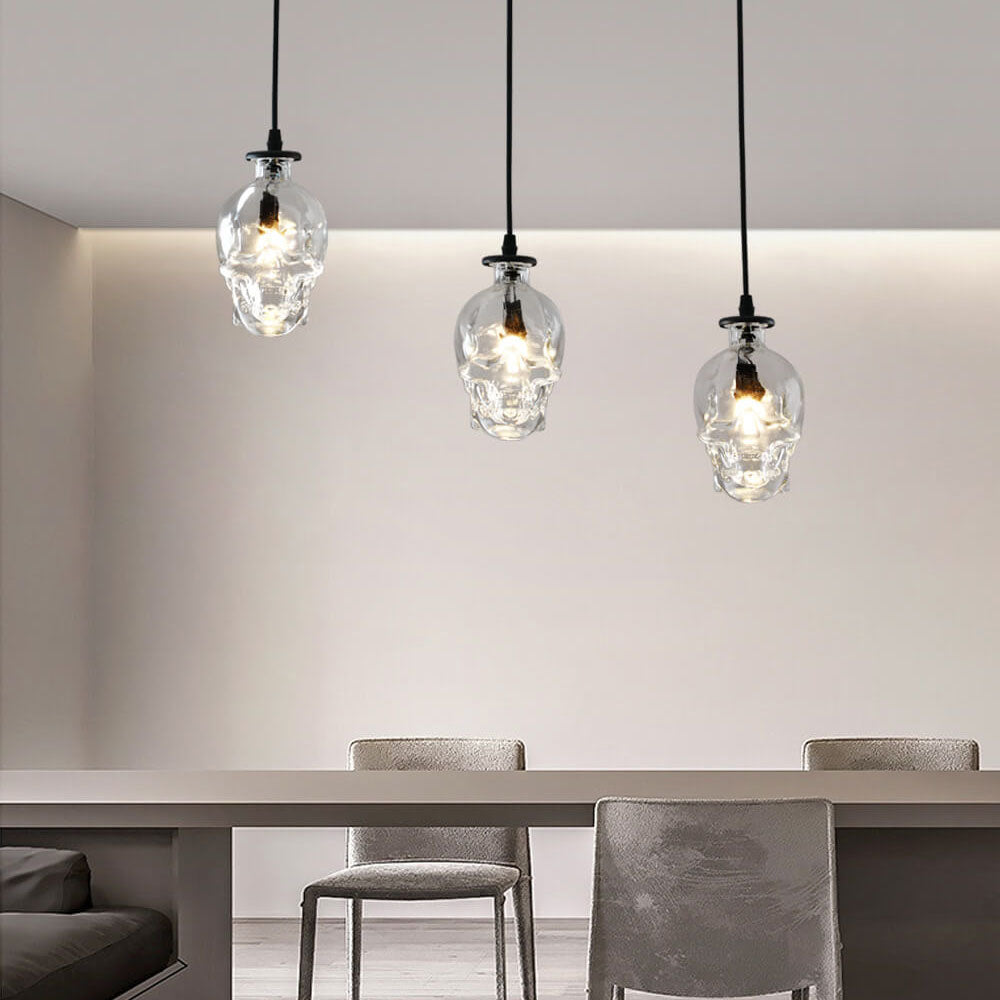 Skull Glass 3-light Chandeliers