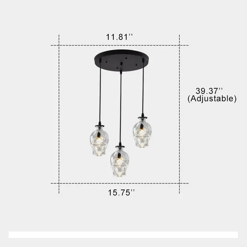 Skull Glass 3-light Chandeliers Lumendat