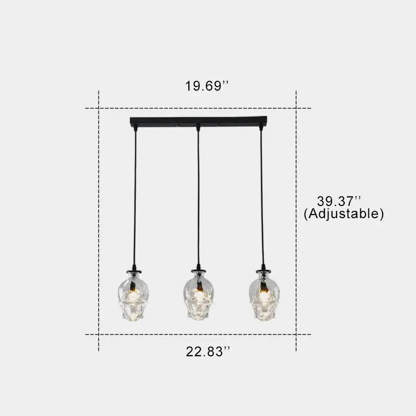 Skull Glass 3-light Chandeliers Lumendat