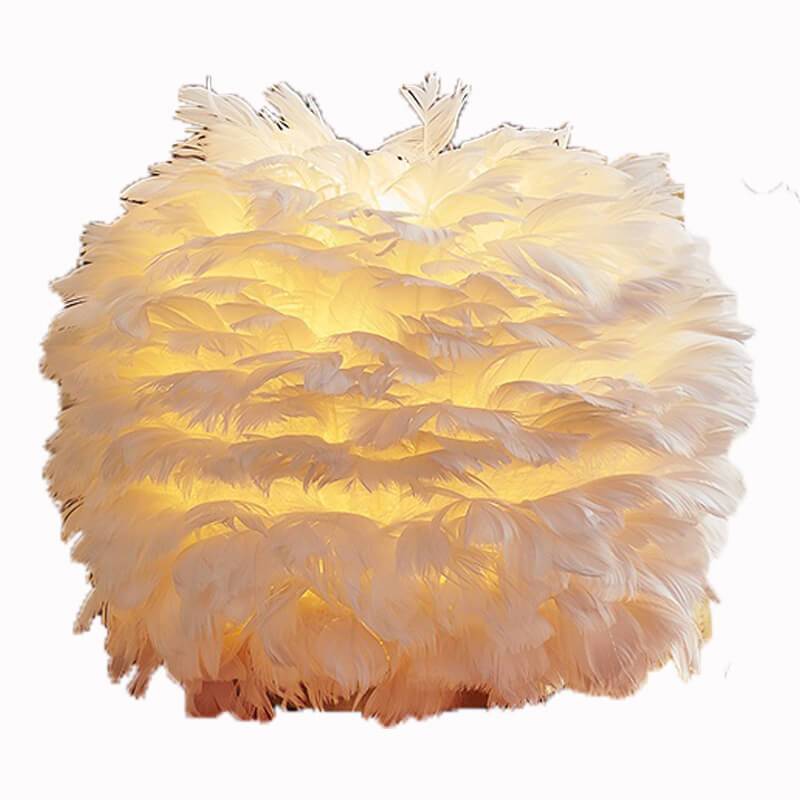 Modern Feather 1-Light Ball-Shaped Table Lamps Lumendat