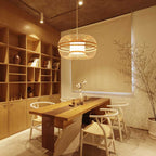 Japanese Element Bamboo Drum 1-light Pendant Light