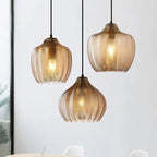 Nordic Textured Wavy Glass 1-light Barrel Pendant Light modern luxury lighting fixture