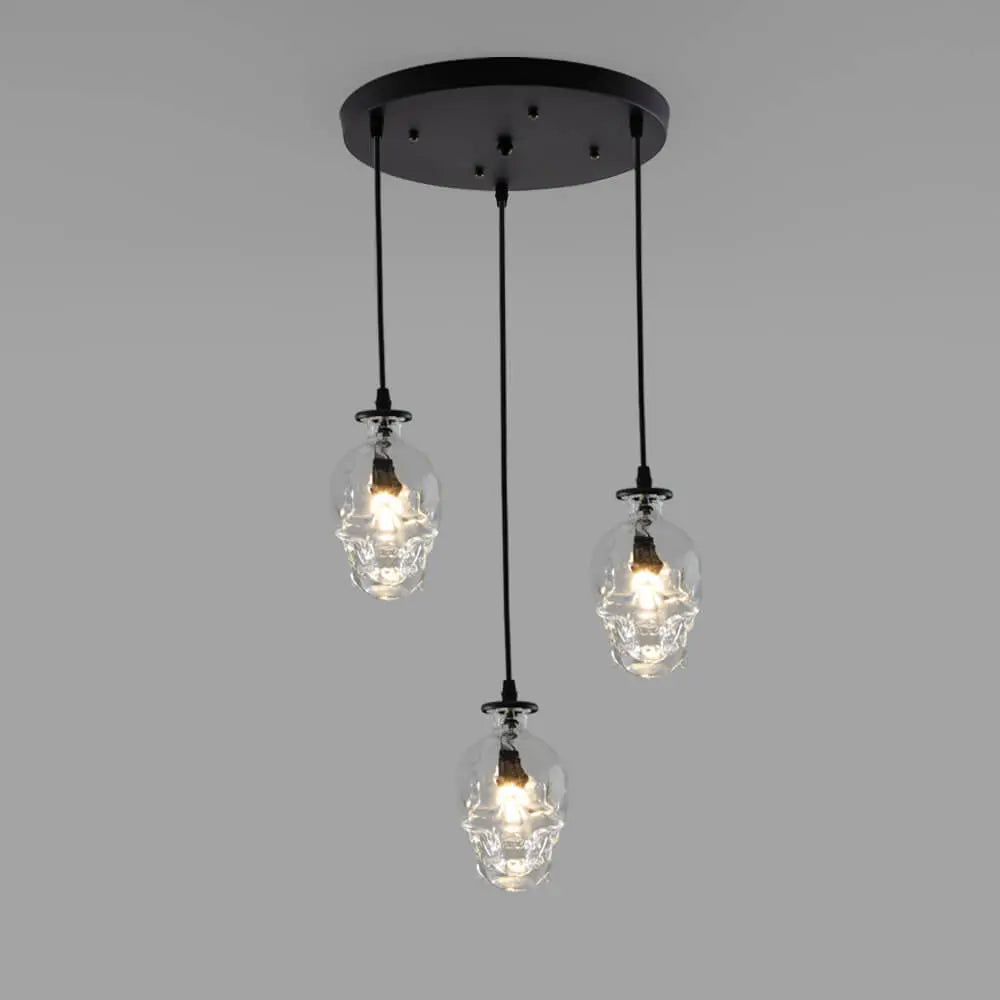 Skull Glass 3-light Chandeliers Lumendat