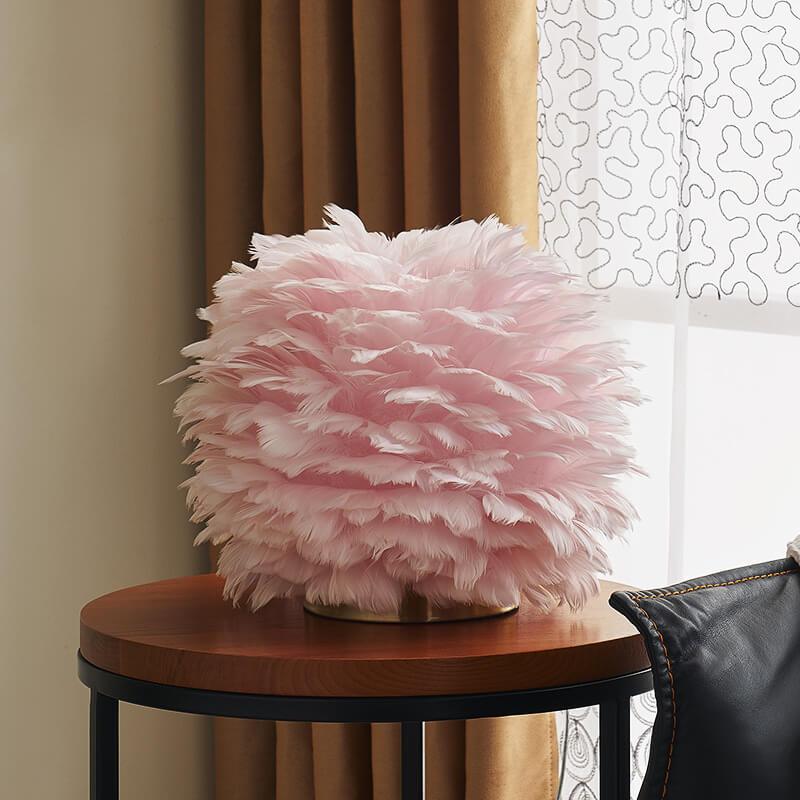 Modern Feather 1-Light Ball-Shaped Table Lamps Lumendat