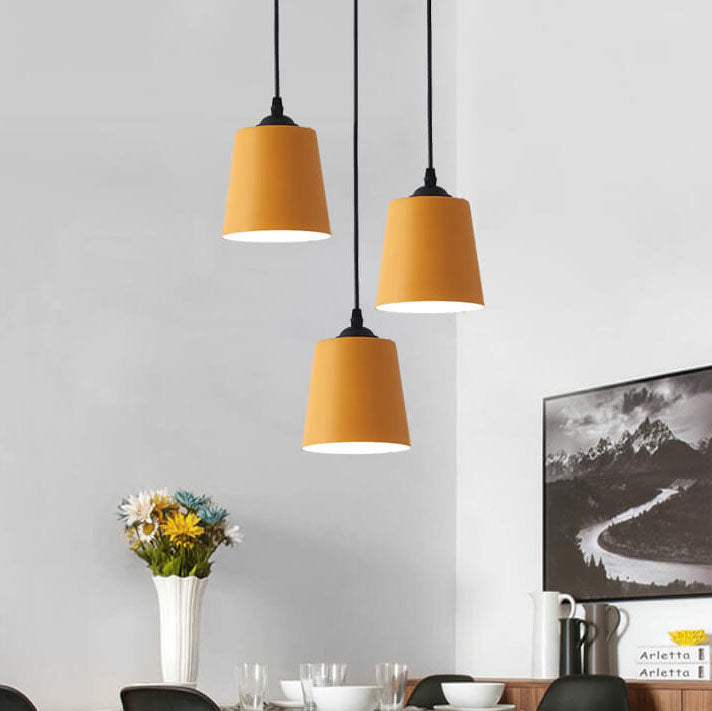 Nordic Macaron Cylinder Dome Metal 1-light Pendant Light BulbSquare