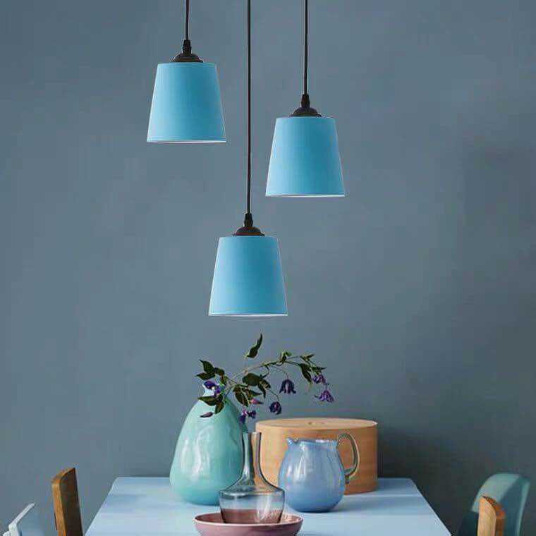 Nordic Macaron Cylinder Dome Metal 1-light Pendant Light BulbSquare