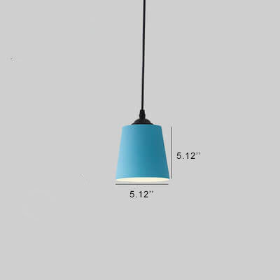 Nordic Macaron Cylinder Dome Metal 1-light Pendant Light BulbSquare