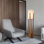 Modern Fabric Solid Wood 1-Light Standing Floor Lamps Lumendat