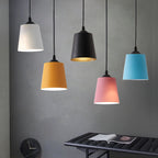 Nordic Macaron Cylinder Dome Metal 1-light Pendant Light BulbSquare