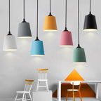 Nordic Macaron Cylinder Dome Metal 1-light Pendant Light BulbSquare
