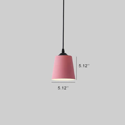 Nordic Macaron Cylinder Dome Metal 1-light Pendant Light BulbSquare