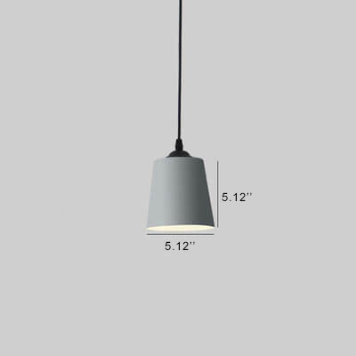 Nordic Macaron Cylinder Dome Metal 1-light Pendant Light BulbSquare