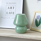 Modern Minimalist Striped Mushroom Glass 1-Light Table Lamp Lumendat