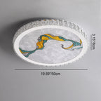 Modern Luxury Enamel Crystal Round LED Flush Mount Ceiling Light Lumendat