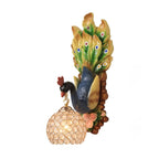 European Creative Peacock Resin Glass Shade 1-Light Wall Sconce Lamp Lumendat
