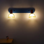 Lumendat Modern Mid-Century Kids Rectangle Round Iron Acrylic 2-Light Wall Sconce Lamp For Bedroom Lumendat