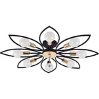 Nordic Light Luxury Wrought Iron Crystal 6/8-light Flush Mount Ceiling Light BulbSquare