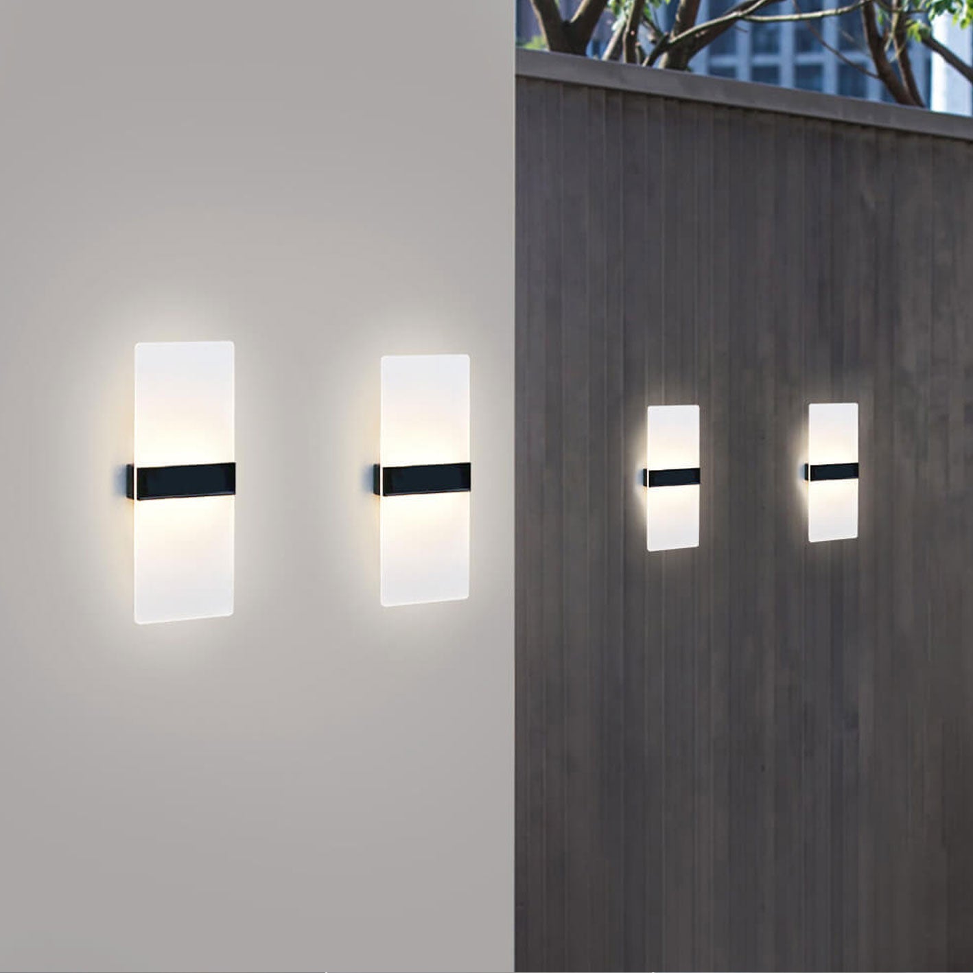 Courtyard Waterproof Acrylic LED Solar Wall Sconce Lamp Outdoor Light Lumendat