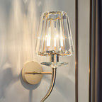 Modern Luxury Metal Iron Stainless Steel Crystal Ball Cylinder 1-Light Wall Sconce Lamp For Bedside Lumendat