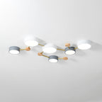 Scandinavian Minimalist Solid Wood Iron LED Flush Mount Lighting BulbSquare