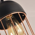 Nordic Creative Iron Cage Geometry 1-light Pendant Light BulbSquare