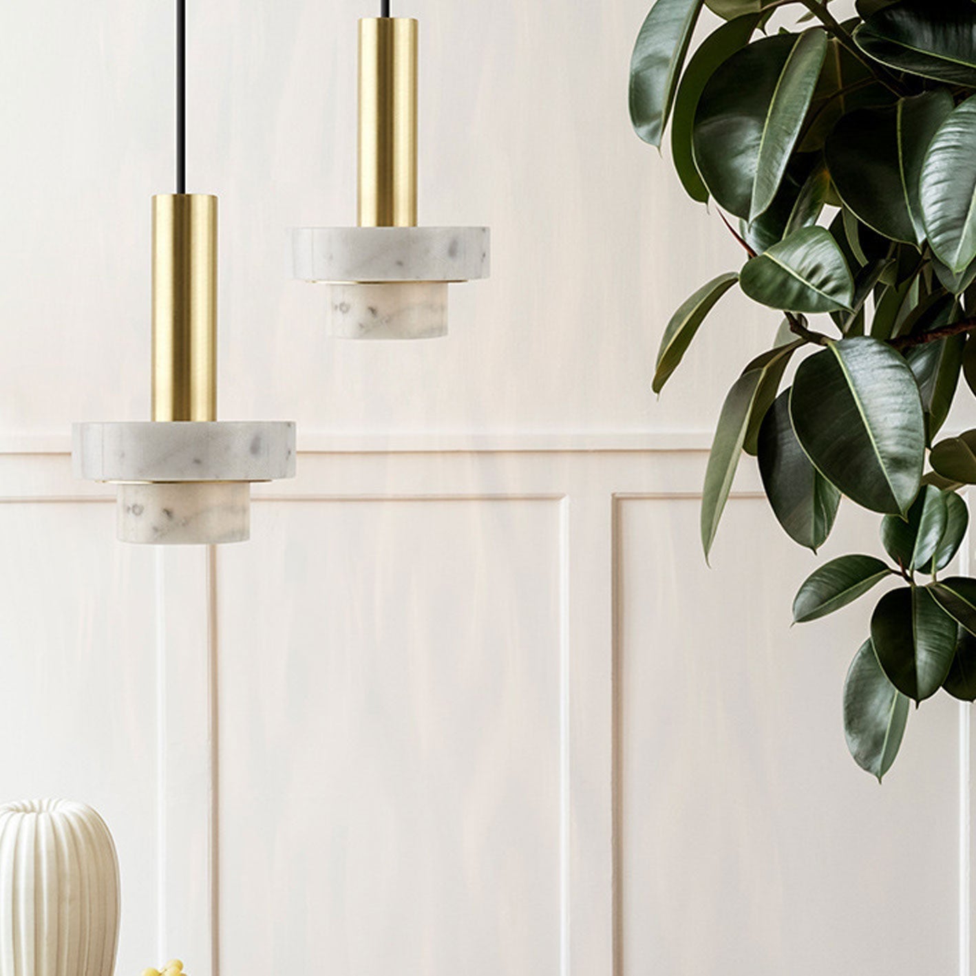 Modern Light Luxury Marble Metal 1-light Pendant Light