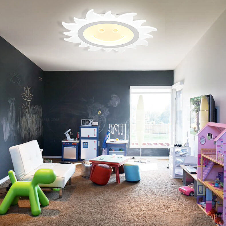 Creative Cartoon Smiley Sun LED Flush Mount Ceiling Light Lumendat
